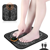Fussmassagegerät EMS Fußmassagegeräte Faltbares Elektrische Fußmassage, 8 Modi und 19 Intensitäten für die Durchblutung Muskelschmerzen Linderung, USB-Aufladung