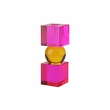 Giftcompany Kerzenhalter Sari Kristallglas Kugel 5x14x5cm Pink/Orange