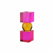 Giftcompany Kerzenhalter Sari Kristallglas Kugel 5x14x5cm Pink/Orange