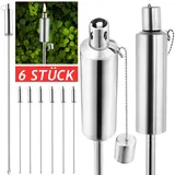 Gardebruk Gartenfackel Öl 6er Set 330ml Edelstahl Rostfrei 115cm Hoch Ölfackeln Fackeln Garten Draußen