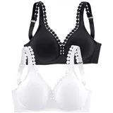 PETITE FLEUR Soft-BH Damen schwarz+weiß Gr.75C