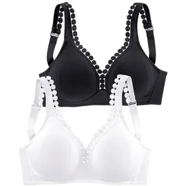 PETITE FLEUR Soft-BH Damen schwarz+weiß Gr.75C