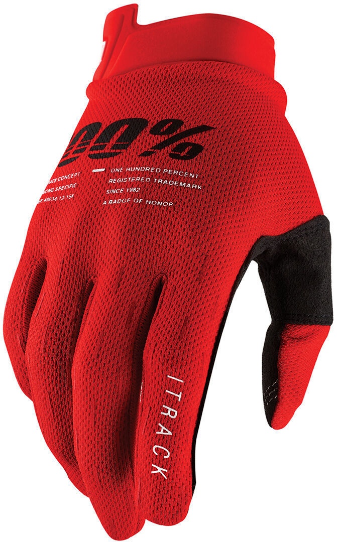 100% iTrack Fiets handschoenen, rood, L