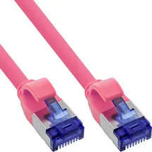 InLine InLine® Patchkabel Slim, Cat.6A, S/FTP, TPE (LSZH) flexibel, PoE, magenta, 10m