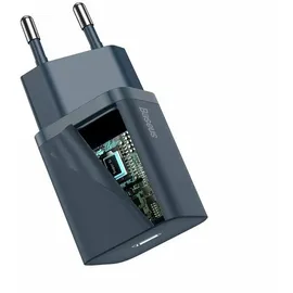 Baseus Super Si 1C Schnellladegerät Usb Type C 20W + Usb Type C - iPhone Kabel 1m Blau