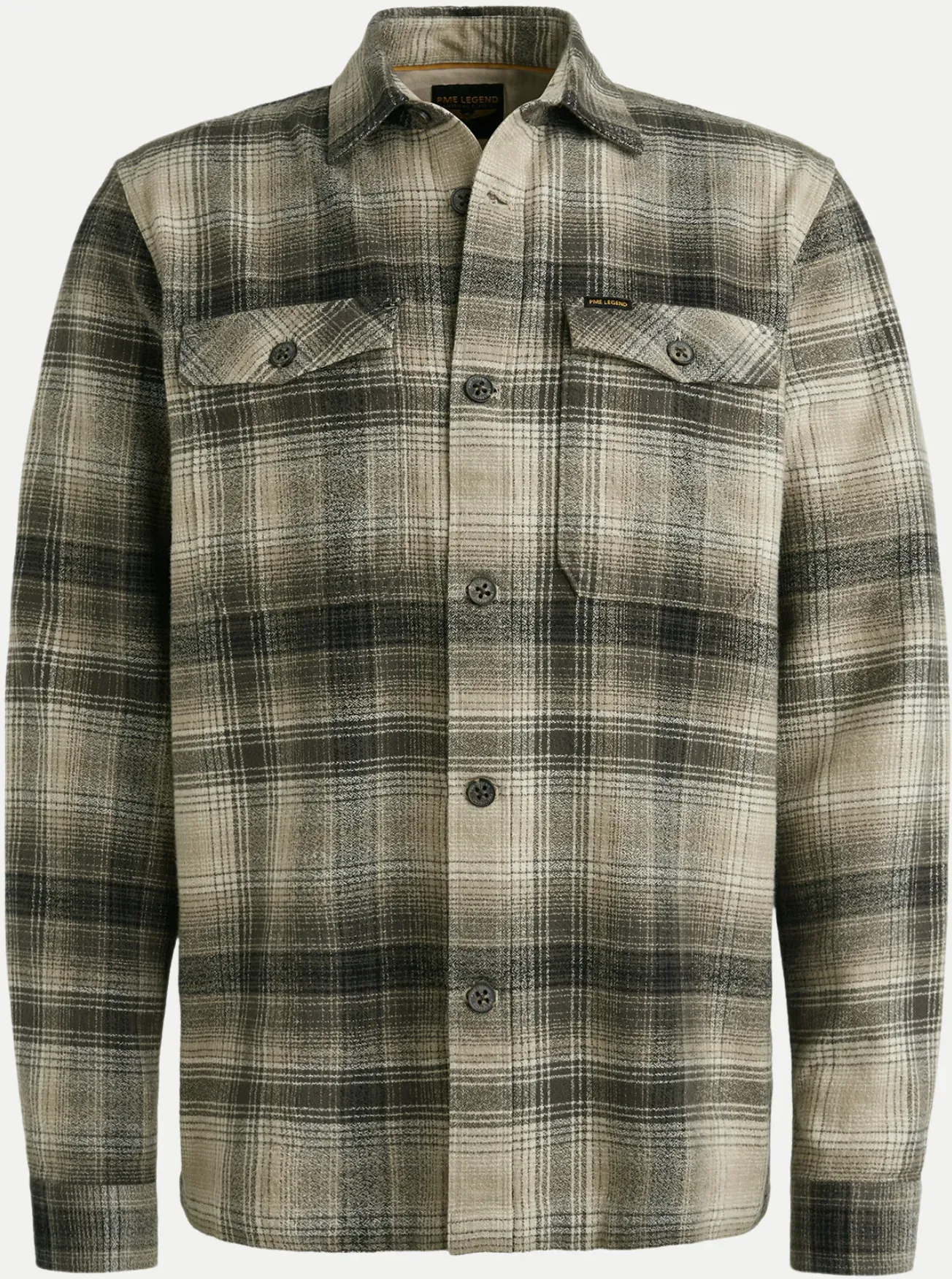 Relaxed-Fit Overshirt mit Karomuster Grau M