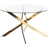 Beliani Esstisch Ø 120 cm transparent/gold