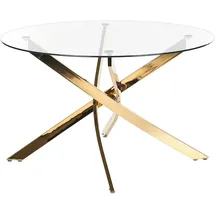 Beliani Esstisch Ø 120 cm transparent/gold