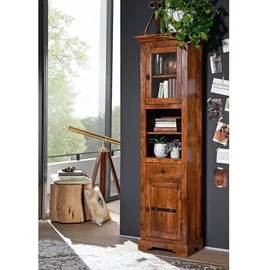 MASSIVMOEBEL24.DE Hochschrank 52 x 36 x 187 cm Braun