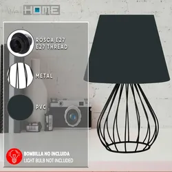 WellHome Nachttischlampe 36 cm in Anthrazit