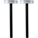 GLOBO Wegleuchte Garten außen Außenleuchte Stecklampe Erdspieß Akku, schwarz opal, 1x LED Solarleuchte Kunststoff,