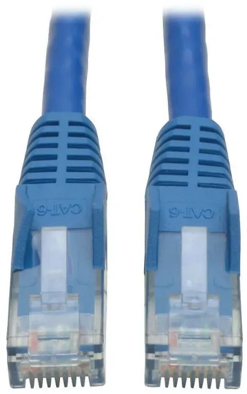 Tripp Lite N201-003-BL50BP Cat6 Gigabit hakenloses, anvulkanisiertes (UTP) Ethernet-Kabel (RJ45 Stecker/Stecker), PoE, Blau, 0,91 m, Großpackung 50 Stk. N201-003-BL50BP