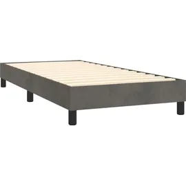 vidaXL Boxspringbett mit Matratze & LED Dunkelgrau 80x200 cm Samt