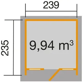 Weka Designhaus 263 2,39 x 2,35 m grau