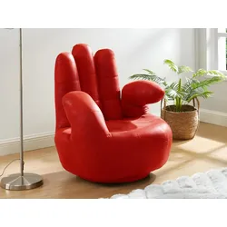 Fingersessel drehbar - Kunstleder - Rot - CATCHY