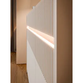 Forte Oak Squere TV-Board, TV-Schrank", beige Mauvella eiche, sand), B:160cm H:50,7cm T:41,5cm, Spanplatte, Sideboards, Lowboard, TV-Board, Beleuchtung, grifflos, Klappen