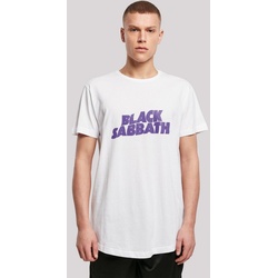 F4NT4STIC T-Shirt Black Sabbath Heavy Metal Band Wavy Logo Black Print weiß S