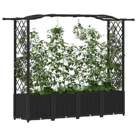 vidaXL Hochbeet mit Rankgitter und Dach 204 x 40 x 141 cm Schwarz