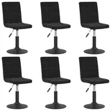 vidaXL Esszimmerstuhl Drehbar Samt schwarz 6er Set
