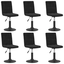 vidaXL Esszimmerstuhl Drehbar Samt schwarz 6er Set