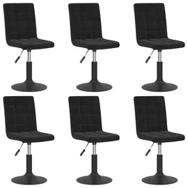 vidaXL Esszimmerstuhl Drehbar Samt schwarz 6er Set