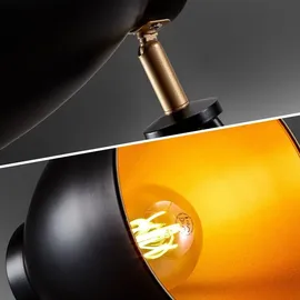 B.K.Licht BK_ST1233 1 E27 Schwarz-gold