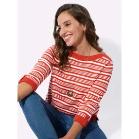 Casual Looks Ringel-Pullover orange / Ecru 50