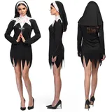 Boland 79213 - Kostüm Blutige Nonne für Erwachsene, Größe M, Faschingskostüme Damen, Horror Kostüm für Halloween oder Karneval