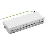 profipatch.com ProfiPatch Cat6a Patchpanel 12 Port Verteilerfeld 1HE grau