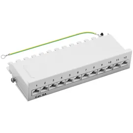 profipatch.com ProfiPatch Cat6a Patchpanel 12 Port Verteilerfeld 1HE grau