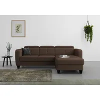 sit&more Ecksofa »Belluci L-Form«, inklusive Federkern, wahlweise mit Bettfunktion und Bettkasten, braun