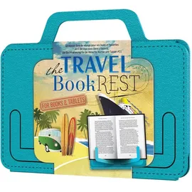 If The Travel Book Rest (Blue) - Hands Free Reading Tablet & Book Holder – Portable Tablet Stand - Perfect Recipe Book Holder Stand for Kitchen – Use as a Cookery Book Stand & More