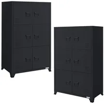 ML-Design 2Er Set Aktenschrank 75x40x120cm Anthrazit Stahl Freistehend