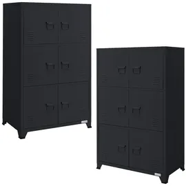 ML-Design 2Er Set Aktenschrank 75x40x120cm Anthrazit Stahl Freistehend