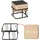 [en.casa] Hocker, Multifunktionaler stapelbarer Sitzhocker Tas 2er Set quadratisch Beige