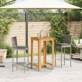 vidaXL Gartenbar-Set 3-tlg. Grau