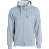 New Wave Rundhalspullover Basic Hoody Full Zip Grau 5XL