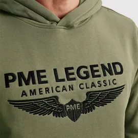 PME Legend Hooded soft terry mit Logo Hoodie Grün M