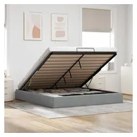 VidaXL Ottoman-Bett ohne Matratze Hellgrau 200x200 cm Stoff