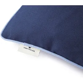 Tom Tailor Dekokissen TOM TAILOR HOME "Dove Signature" Gr. 1, blau (dunkelblau, navy, marine, unifarben), B:40cm H:0,5cm L:40cm, Baumwolle, Polyester, Dekokissen_Sitzkissen_Kissenhüllen, mit Paspel, Kissenhülle ohne Füllung, 1 Stück