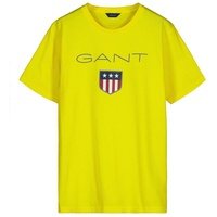 GANT Jungen T-Shirt - Teen Boys SHIELD Logo, Kurzarm, Rundhals, Baumwolle, uni Gelb (Sun Yellow) 134/140