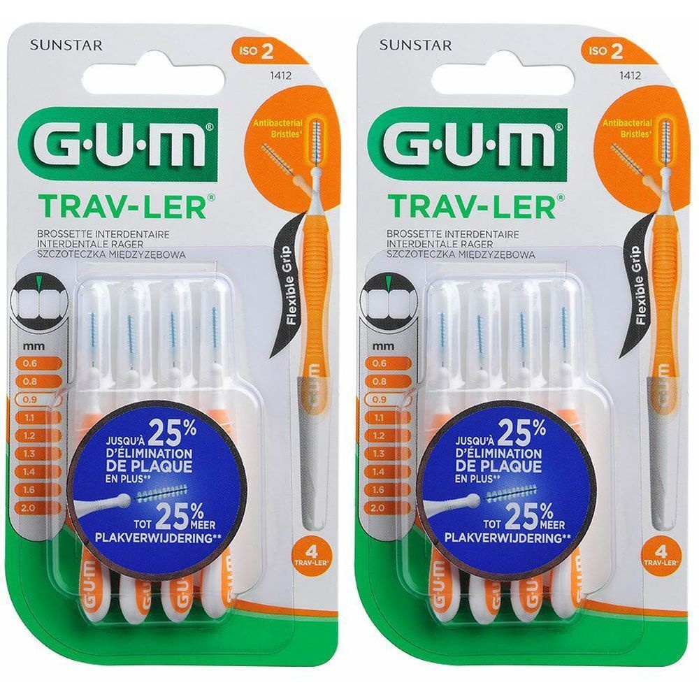 Gum® Proxabrush Trav-ler brossette interdentaire 0.9 mm 2x4 pc(s) brosse(s) à dents