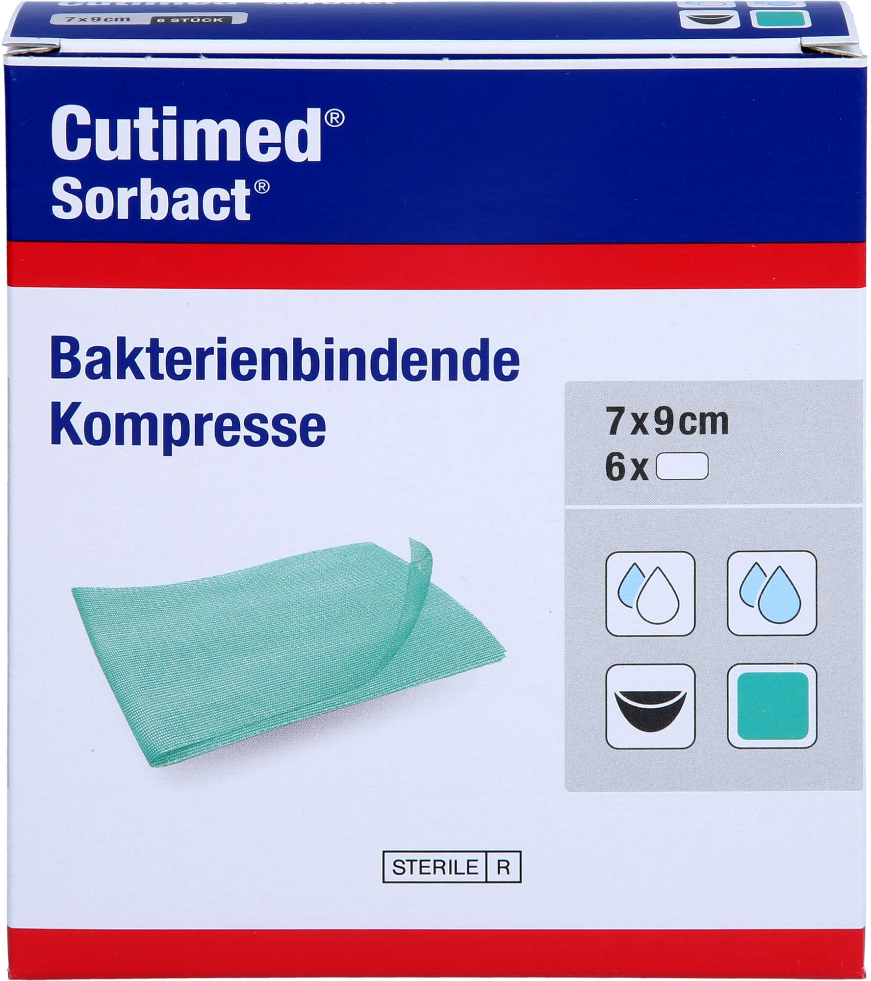 Cutimed Sorbact Kompressen 7x9 cm 6 ST