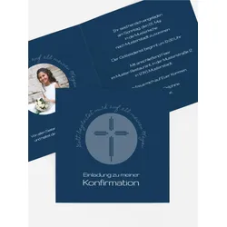 Konfirmationseinladung selbst gestalten mit Spruch und Fotos im Onlinedesigner bei Meine-Kartenmanufaktur.de