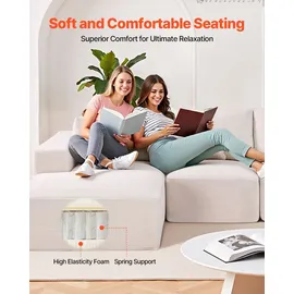 Vevor Eckcouch Cord 2-Sitzer Beige