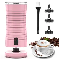 Morpilot Elektrischer Milchaufschäumer, automatischer Milchaufschäumer, 4 in 1, freie Wahl der Schaumstärke, leise und Antihaftbeschichtung - Rosa