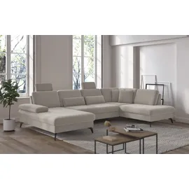 sit&more Wohnlandschaft SIT & MORE "Morris Jubi", beige, B:335cm H:82cm T:212cm, 100% Polyester, Sofas, Wohnlandschaft, wahlweise mit Armteilverstellung, Bettfunktion & Bettkasten
