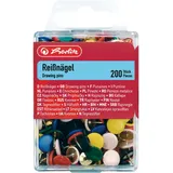 Herlitz Reißzwecken 08770109, farbig sortiert,