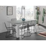 Dmora Midland-Tisch ausziehbar 140/190 x 90 x 78 cm Zement und Weiß