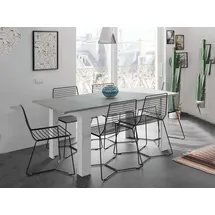 Dmora Midland-Tisch ausziehbar 140/190 x 90 x 78 cm Zement und Weiß